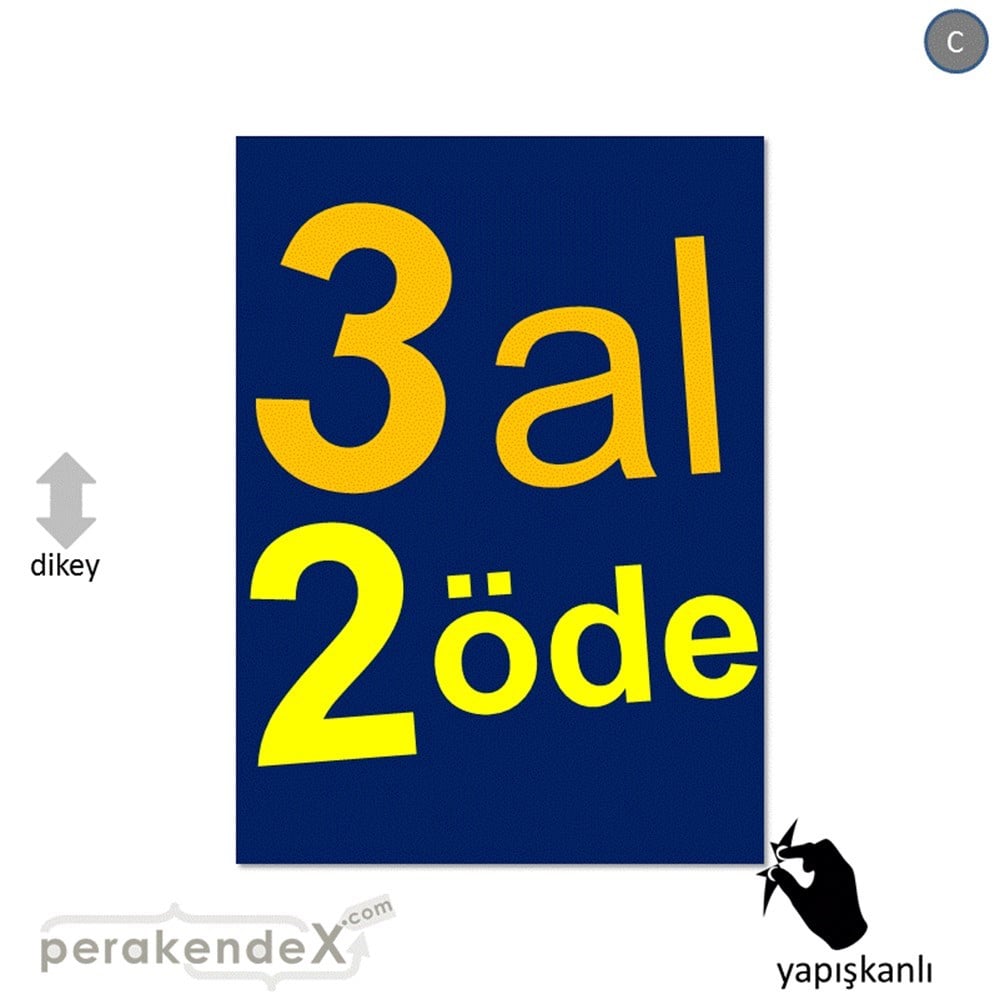 3 al 2 öde CAMA YAPIŞAN FOLYO -dikdörtgen,tek yön baskı