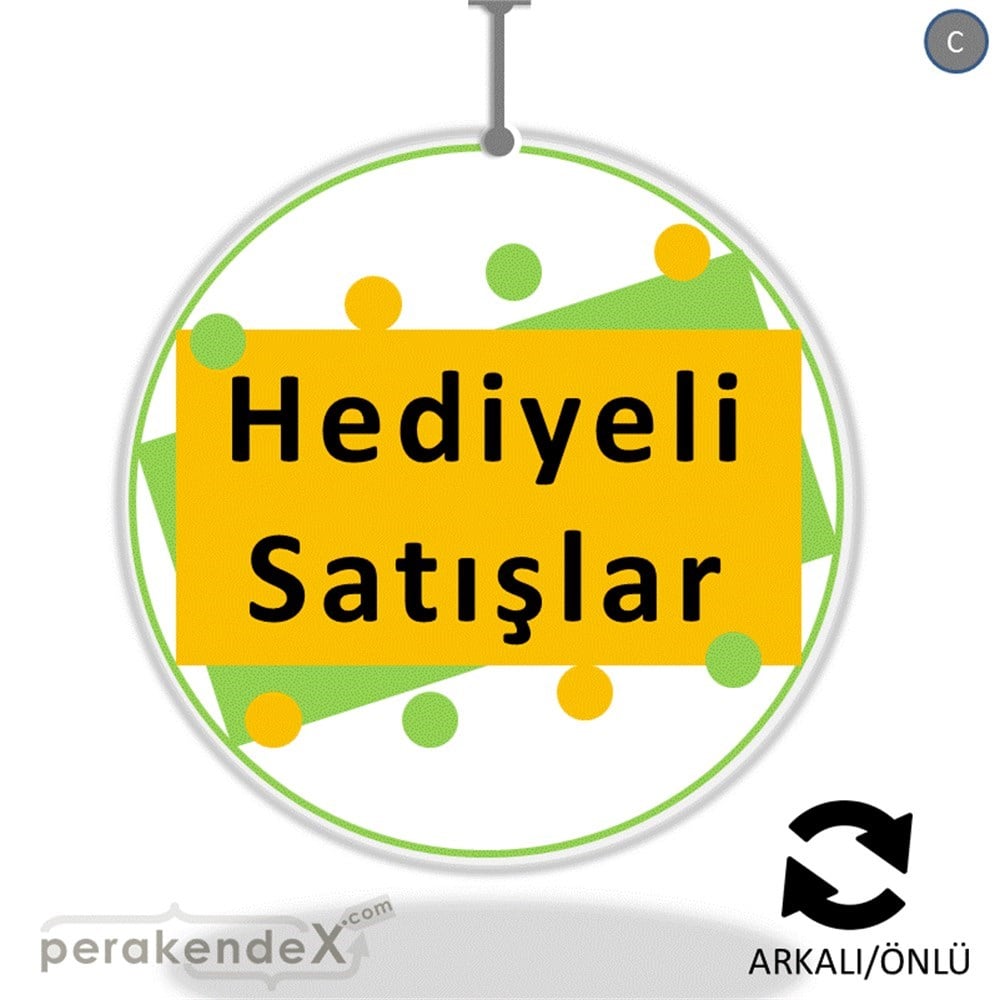 hediyeli satışlar DÖNKARTI -oval,çift yön baskı