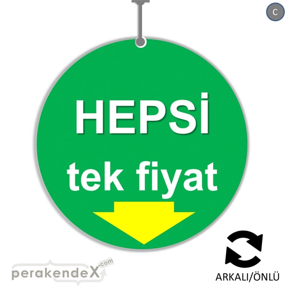 hepsi tek fiyat DÖNKARTI -oval,çift yön baskı