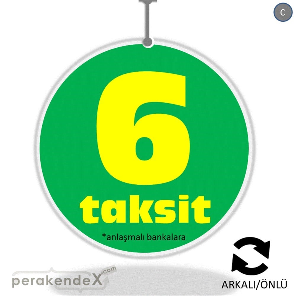 anlaşmalı bankalara 6 taksit DÖNKARTI -oval,çift yön baskı