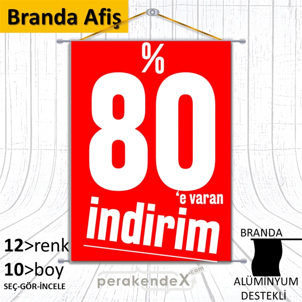 %80 E Varan İndirim Kampanyası BRANDA POSTER,  AFİŞ -dikdörtgen,tek yön baskı