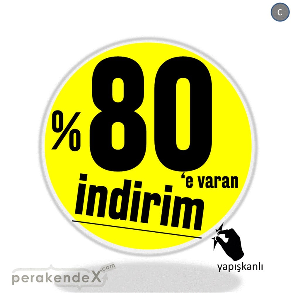 %80 E Varan İndirim Kampanyası VİTRİN - CAM FOLYO,  VİNİL -oval,tek yön baskı