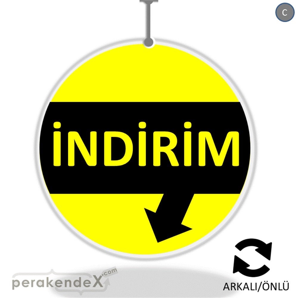 2 oklu indirim DÖNKARTI -oval,çift yön baskı