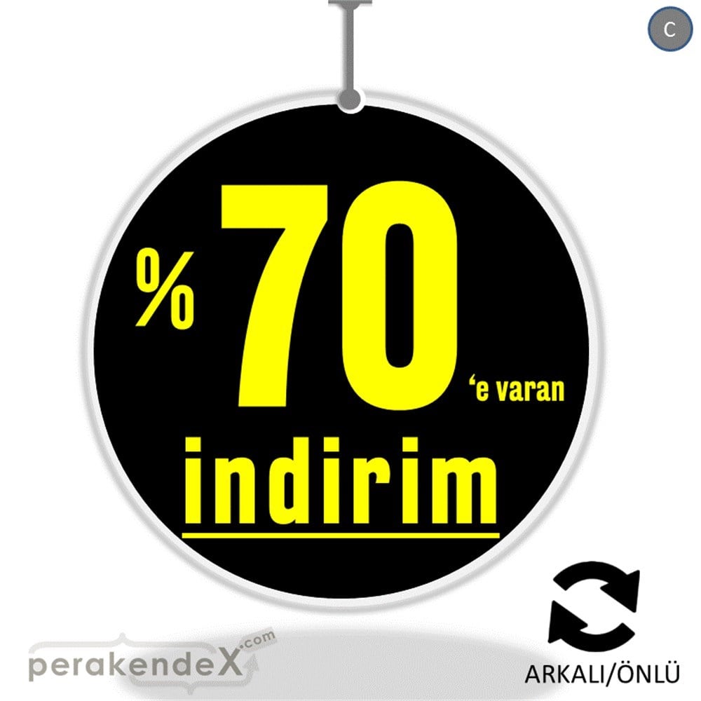 yüzde 70 e varan indirim DÖNKARTI -oval,çift yön baskı