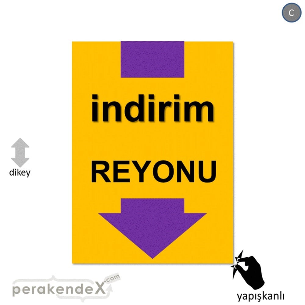 indirim reyonu CAMA YAPIŞAN FOLYO -dikdörtgen,tek yön baskı