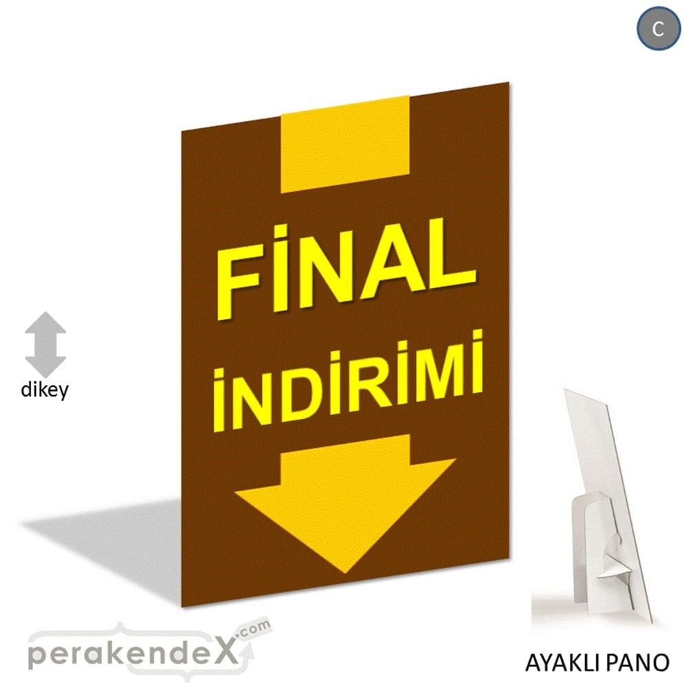 final indirimi AYAKLI REKLAM PANOSU -dikdörtgen,tek yön baskı