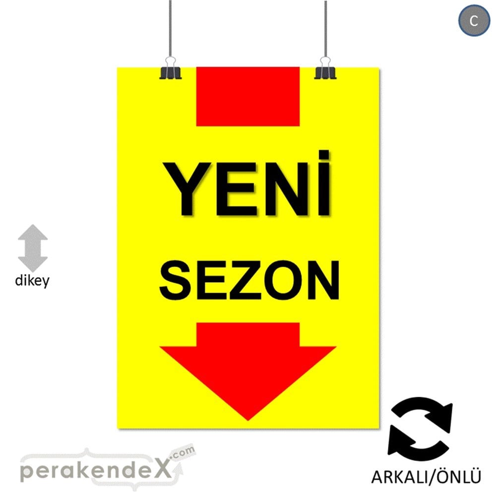 yeni sezon * SERT PLASTİK POSTER -dikdörtgen,çift yön baskı