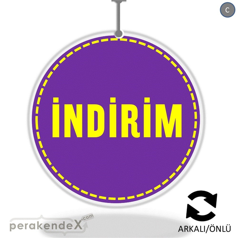 standart indirim DÖNKARTI -oval,çift yön baskı