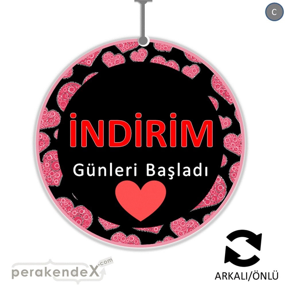 indirim günleri başladı DÖNKARTI -oval,çift yön baskı