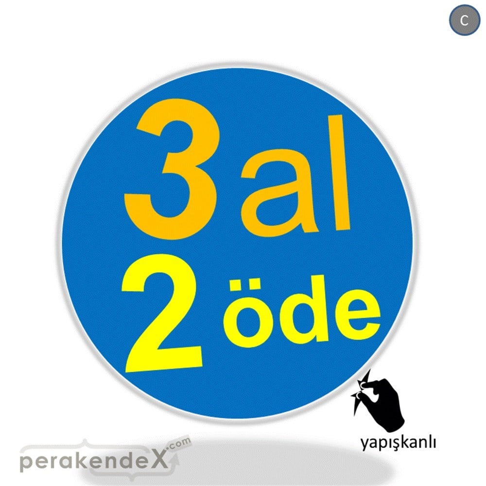 3 al 2 öde CAMA YAPIŞAN FOLYO -oval,tek yön baskı