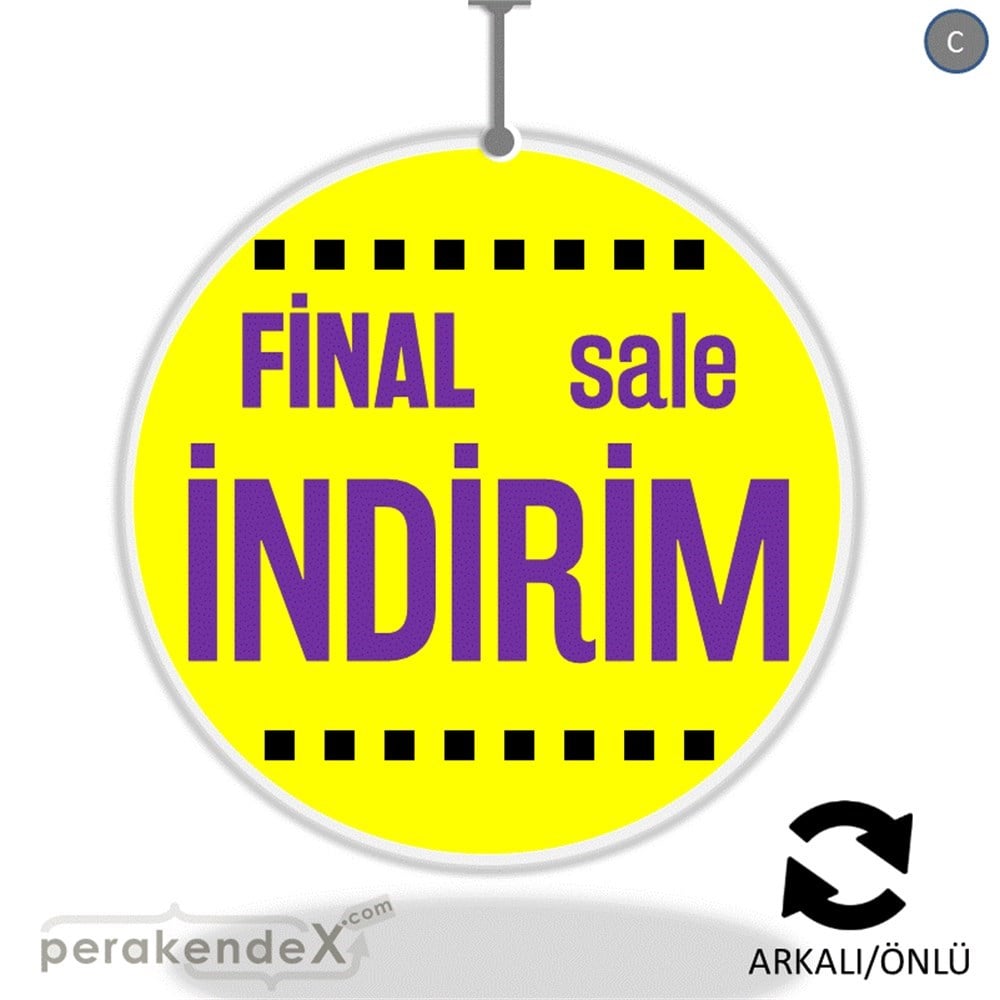 final sale indirim DÖNKARTI -oval,çift yön baskı