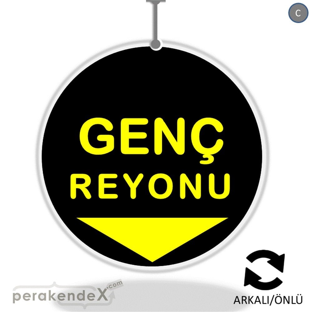 genç reyonu yönlendirme DÖNKARTI -oval,çift yön baskı