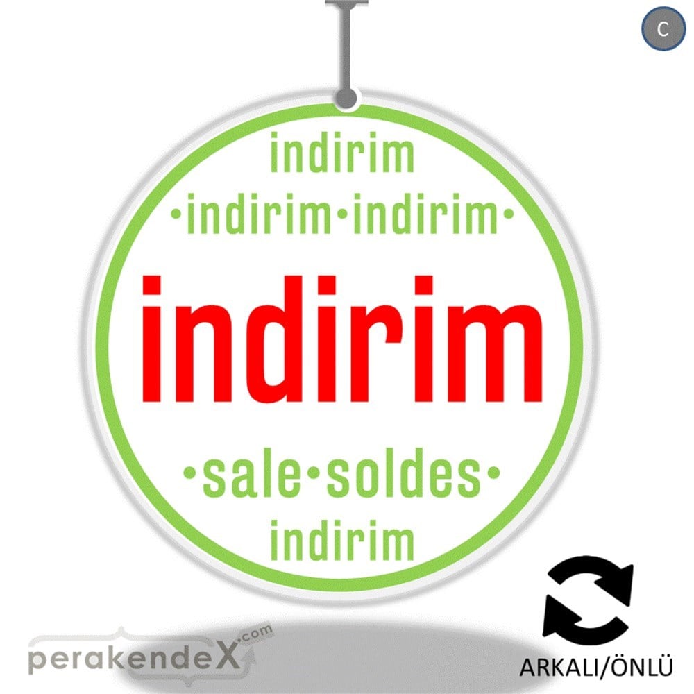 indirim sale soldes DÖNKARTI -oval,çift yön baskı
