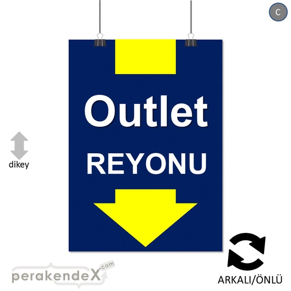 outlet reyonu SERT PLASTİK POSTER -dikdörtgen,çift yön baskı