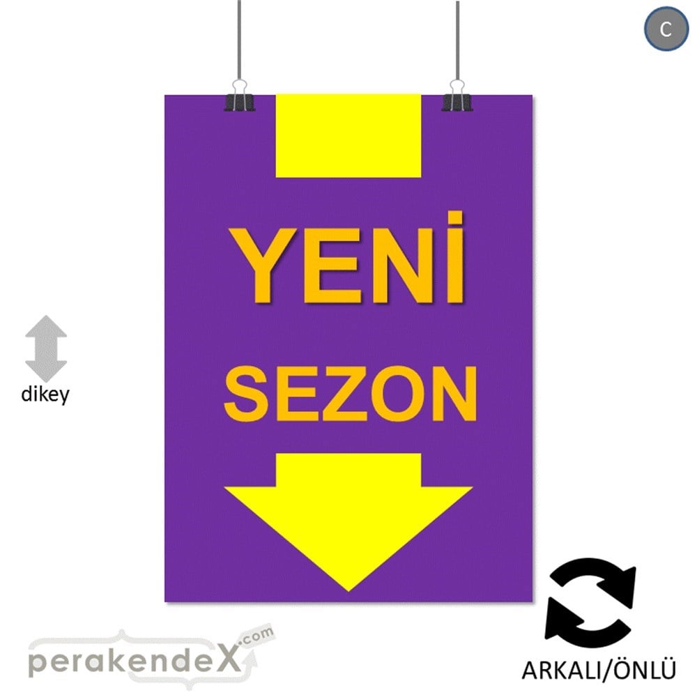 yeni sezon * SERT PLASTİK POSTER -dikdörtgen,çift yön baskı