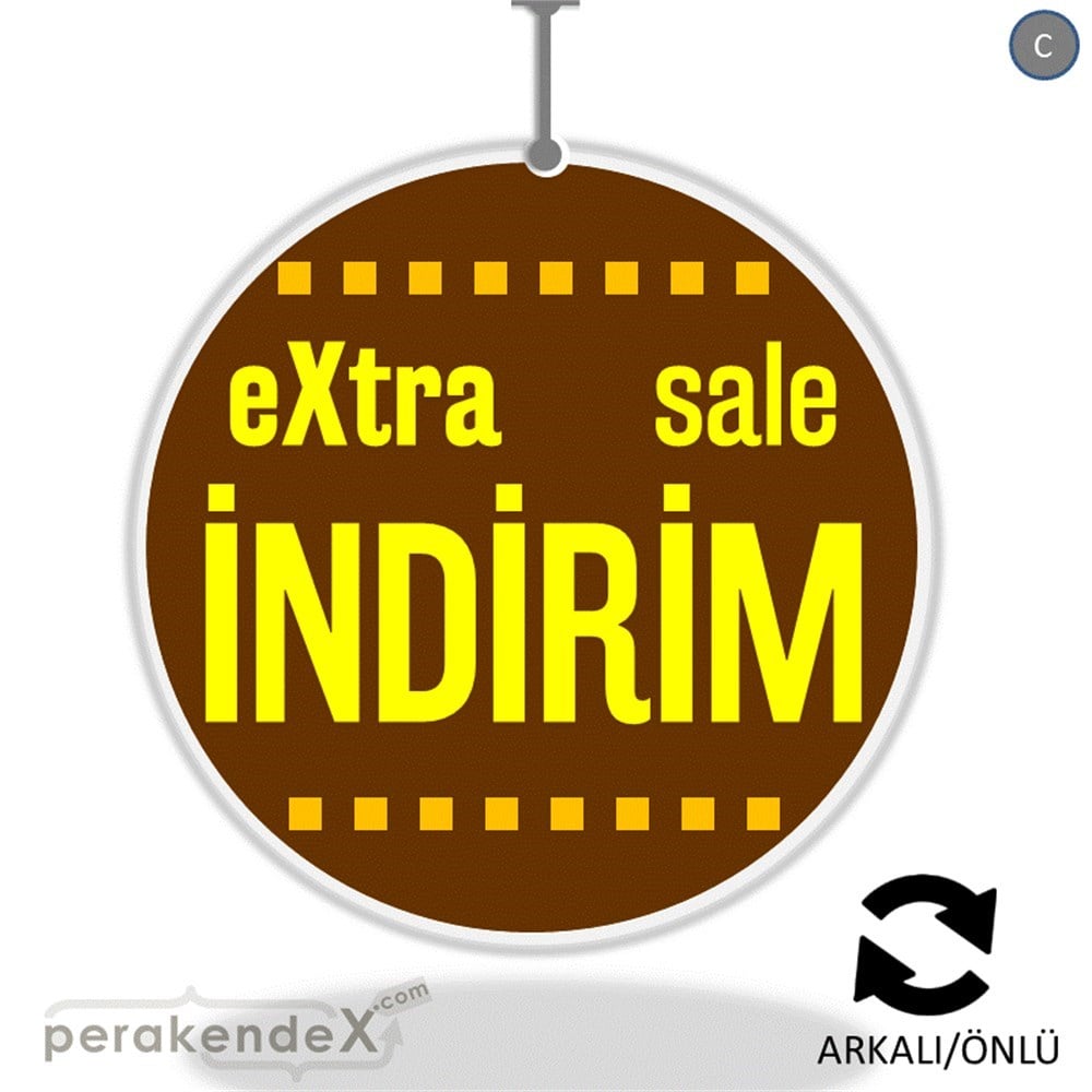 extra sale indirim DÖNKARTI -oval,çift yön baskı