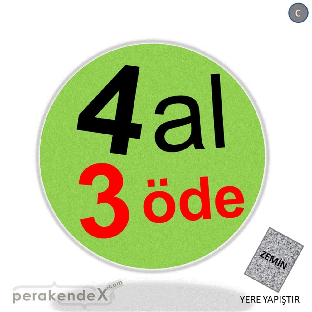 4 al 3 öde YER ZEMİNE YAPIŞIR -oval,tek yön baskı