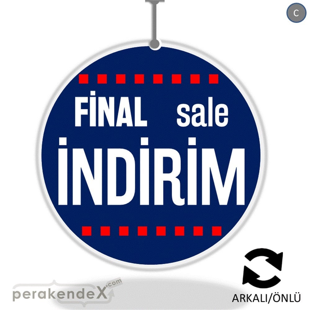 final sale indirim DÖNKARTI -oval,çift yön baskı