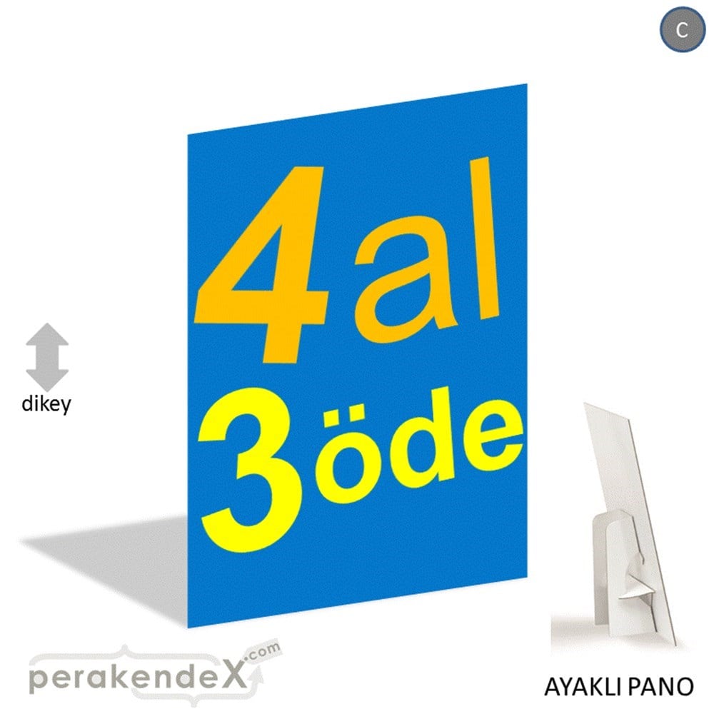 4 al 3 öde AYAKLI REKLAM PANOSU -dikdörtgen,tek yön baskı