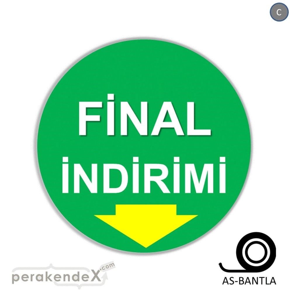 final indirimi SERT PLASTİK POSTER -oval,tek yön baskı