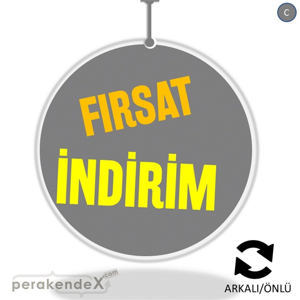 fırsat indirim DÖNKARTI -oval,çift yön baskı