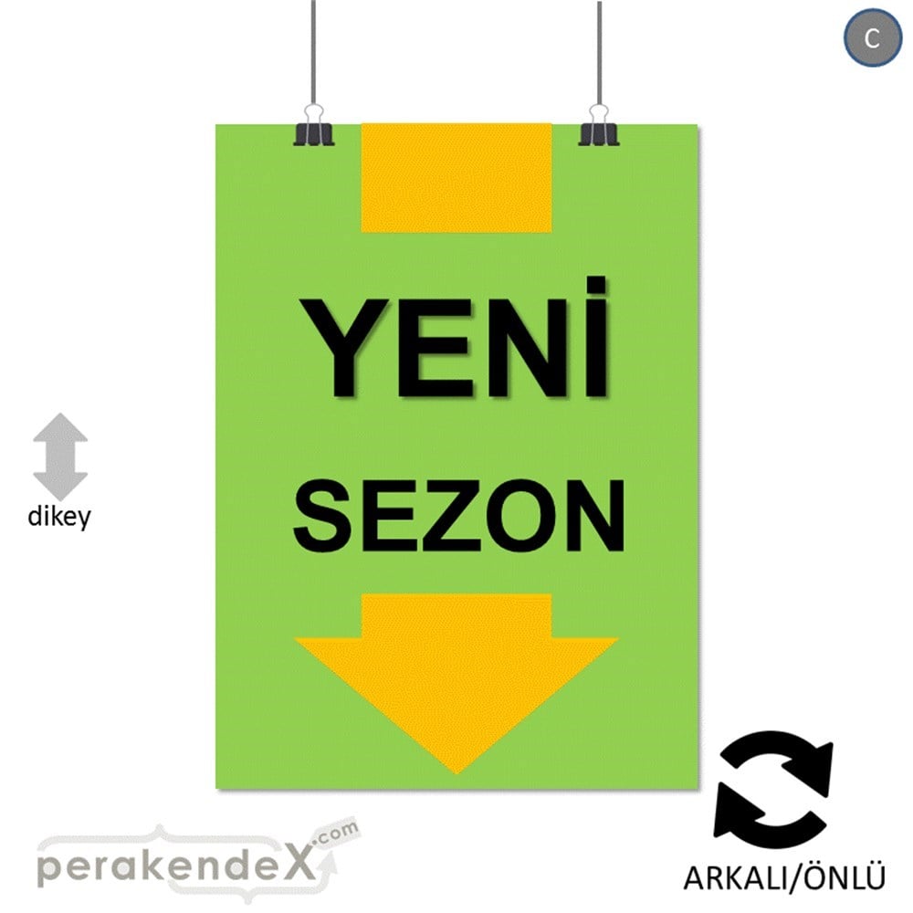 yeni sezon * SERT PLASTİK POSTER -dikdörtgen,çift yön baskı