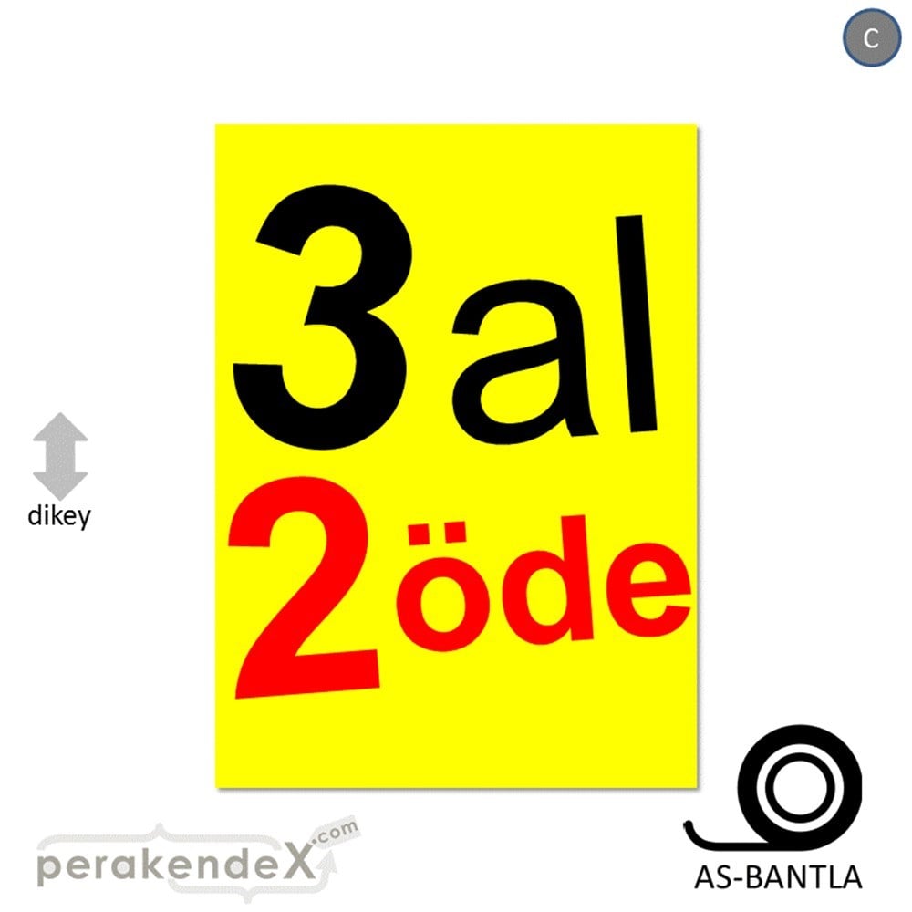 3 al 2 öde POSTERİ -dikdörtgen,tek yön baskı