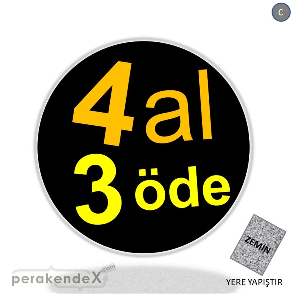 4 al 3 öde YER ZEMİNE YAPIŞIR -oval,tek yön baskı
