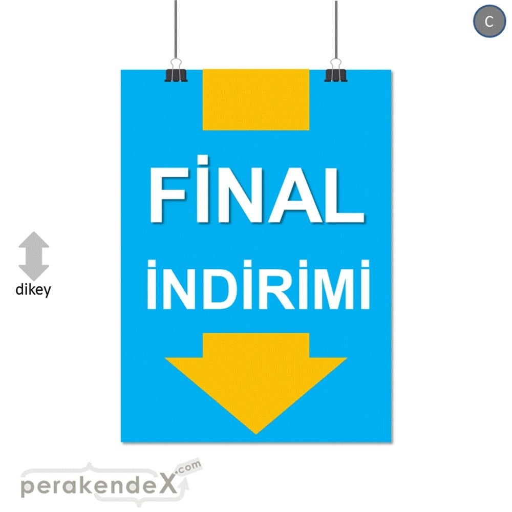 final indirimi SERT PLASTİK POSTER -dikdörtgen,tek yön baskı