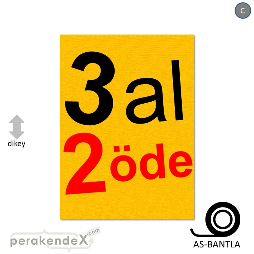 3 al 2 öde POSTERİ -dikdörtgen,tek yön baskı