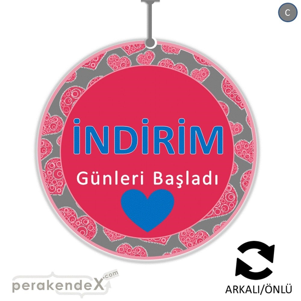 indirim günleri başladı DÖNKARTI -oval,çift yön baskı