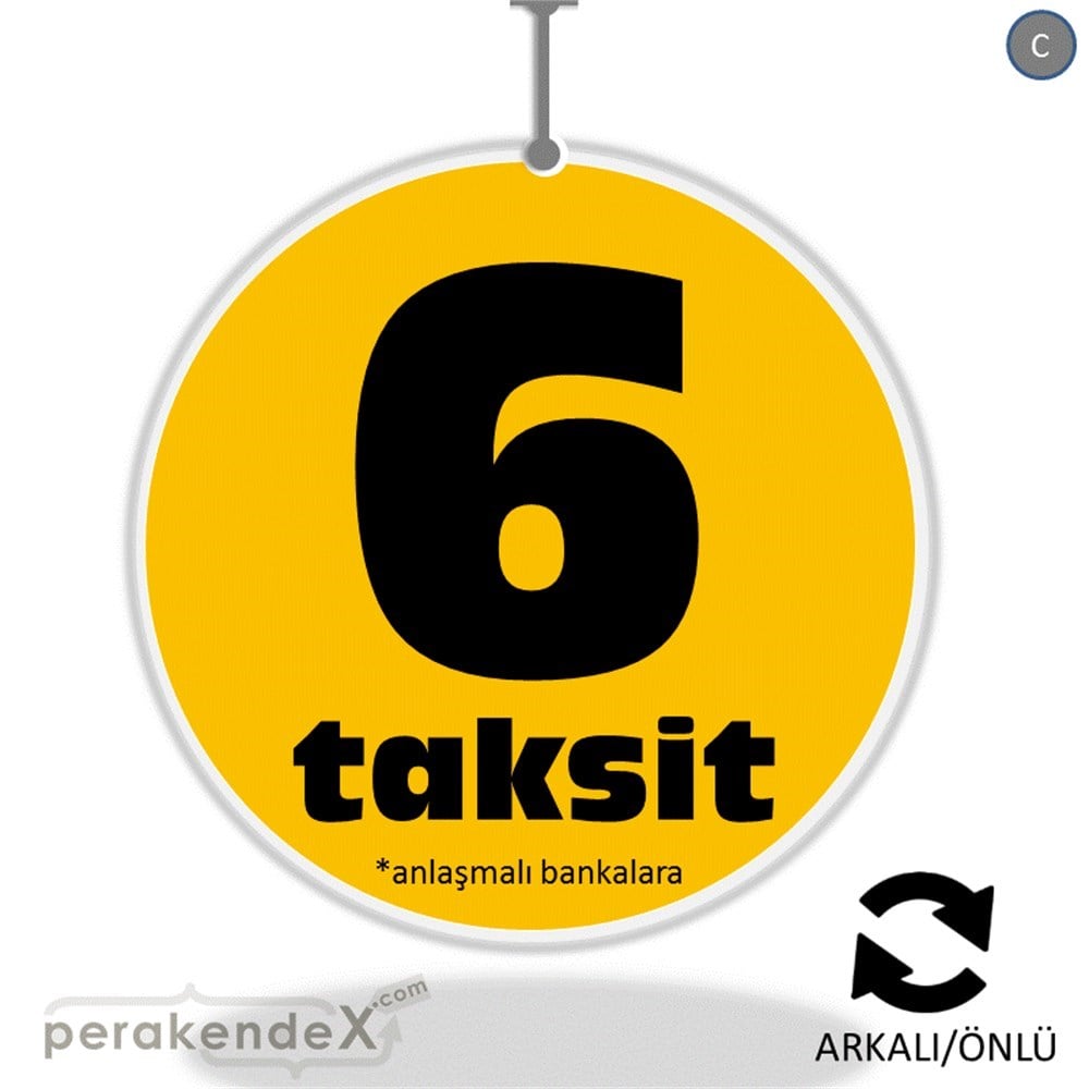anlaşmalı bankalara 6 taksit DÖNKARTI -oval,çift yön baskı