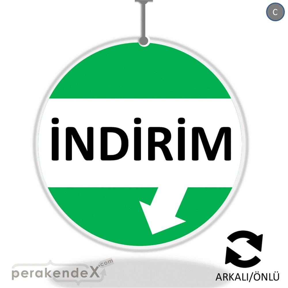 2 oklu indirim DÖNKARTI -oval,çift yön baskı