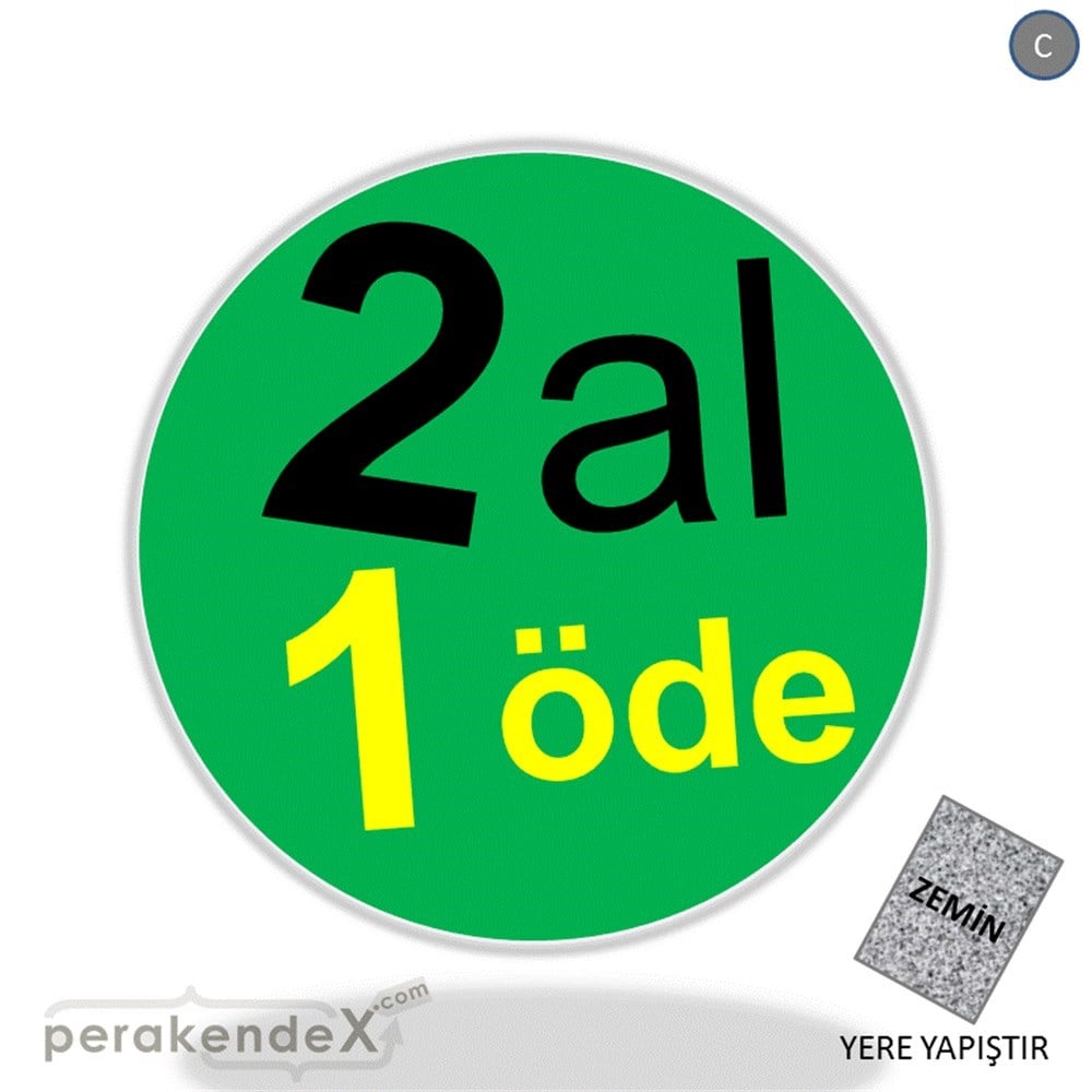 2 al 1 öde YER ZEMİNE YAPIŞIR -oval,tek yön baskı
