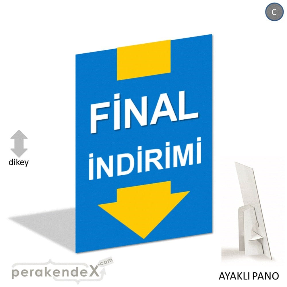 final indirimi AYAKLI REKLAM PANOSU -dikdörtgen,tek yön baskı
