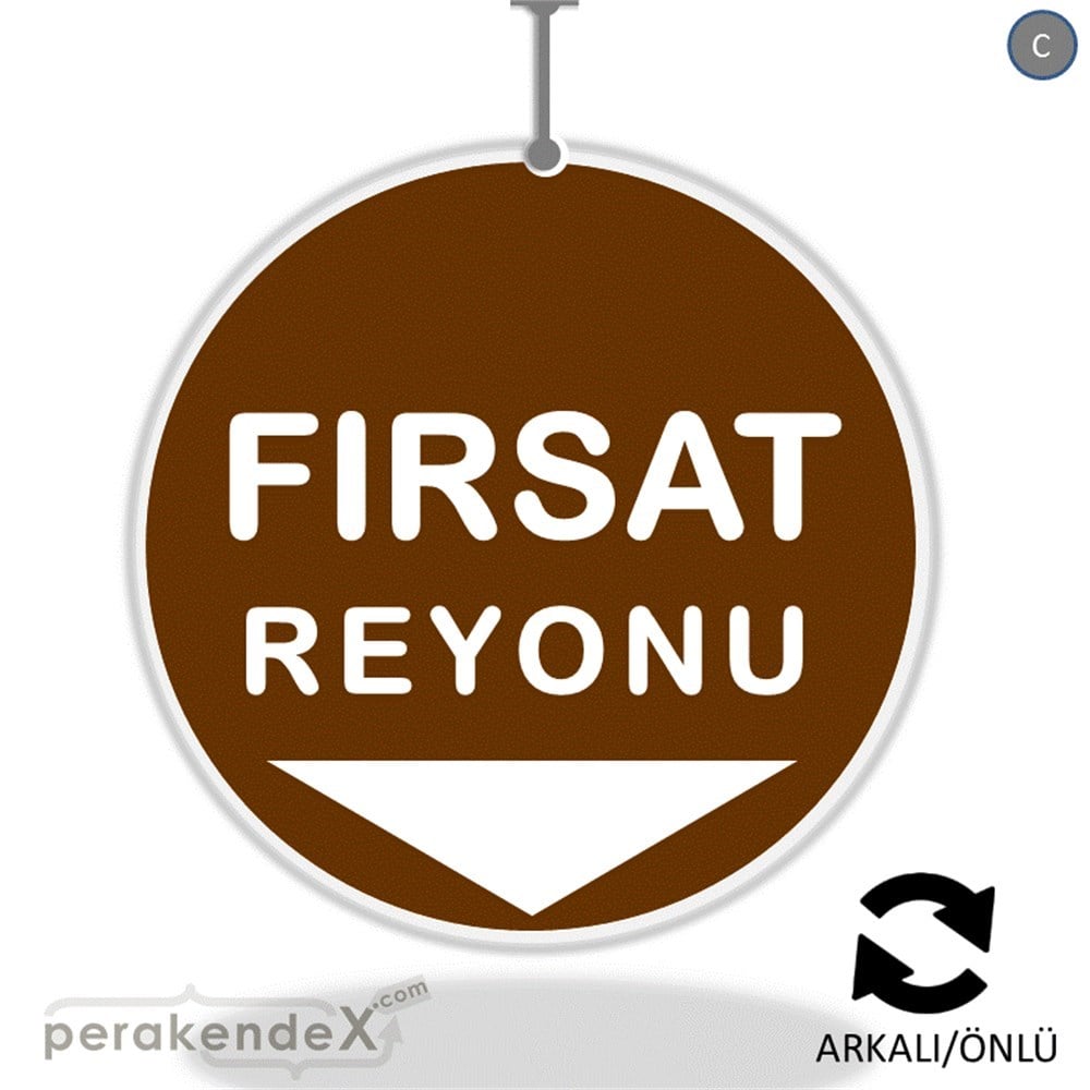 fırsat reyonu yönlendirme DÖNKARTI -oval,çift yön baskı