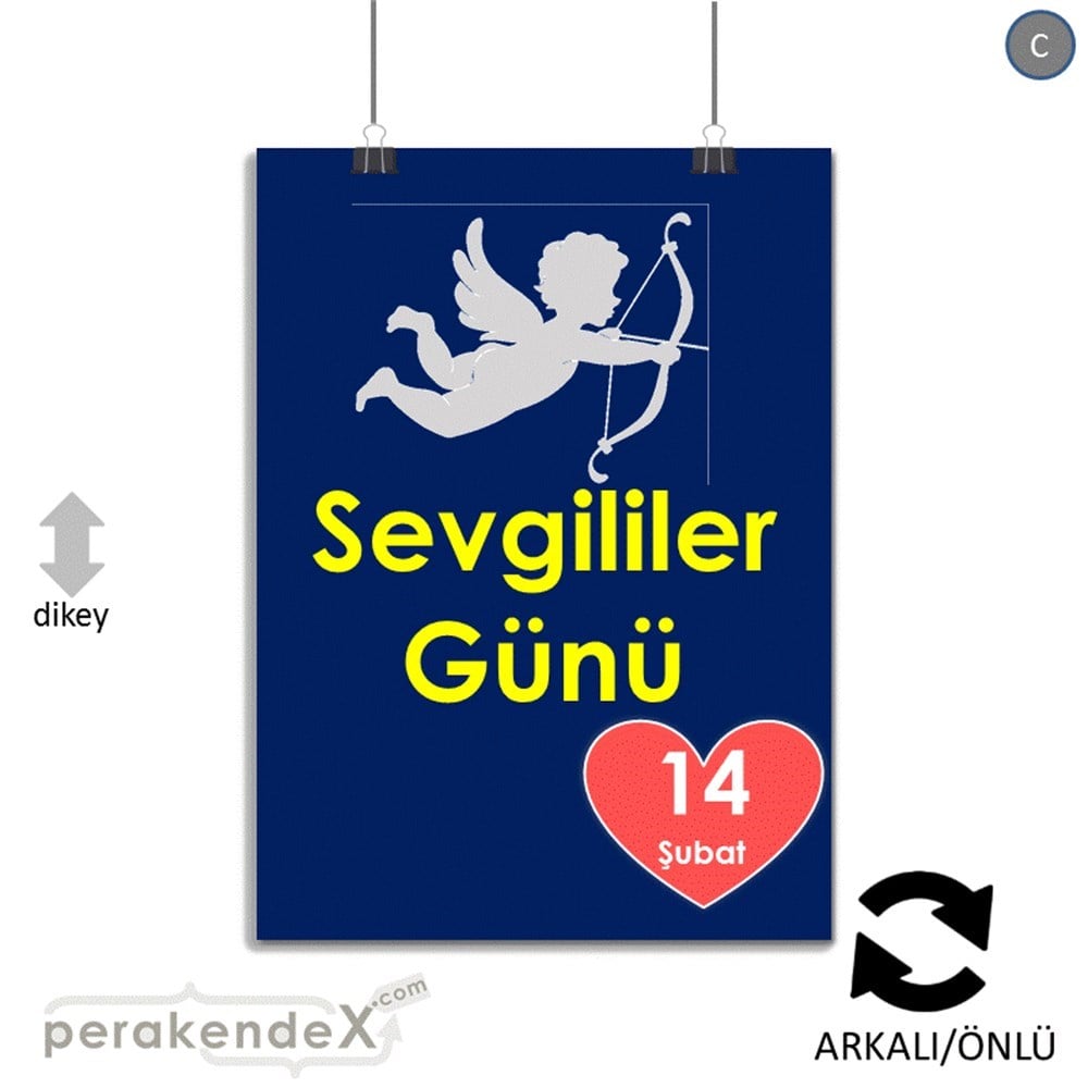 14 şubat sevgililer günü eros SERT PLASTİK POSTER,  AFİŞ -dikdörtgen,çift yön baskı