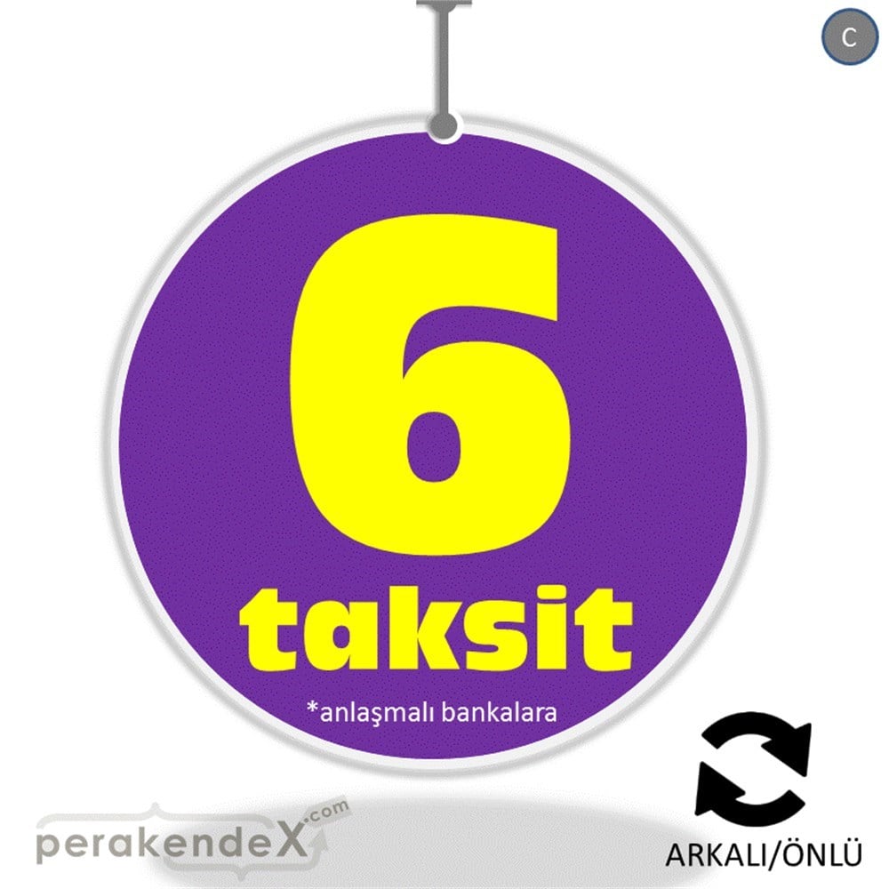 anlaşmalı bankalara 6 taksit DÖNKARTI -oval,çift yön baskı