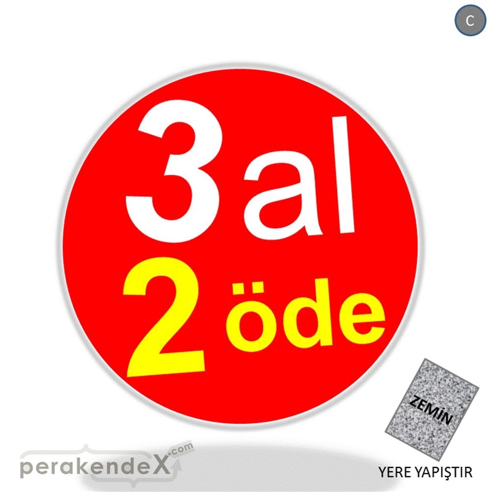 3 al 2 öde YER ZEMİNE YAPIŞIR -oval,tek yön baskı