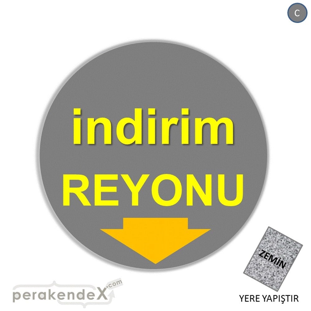 indirim reyonu YER ZEMİNE YAPIŞIR -oval,tek yön baskı