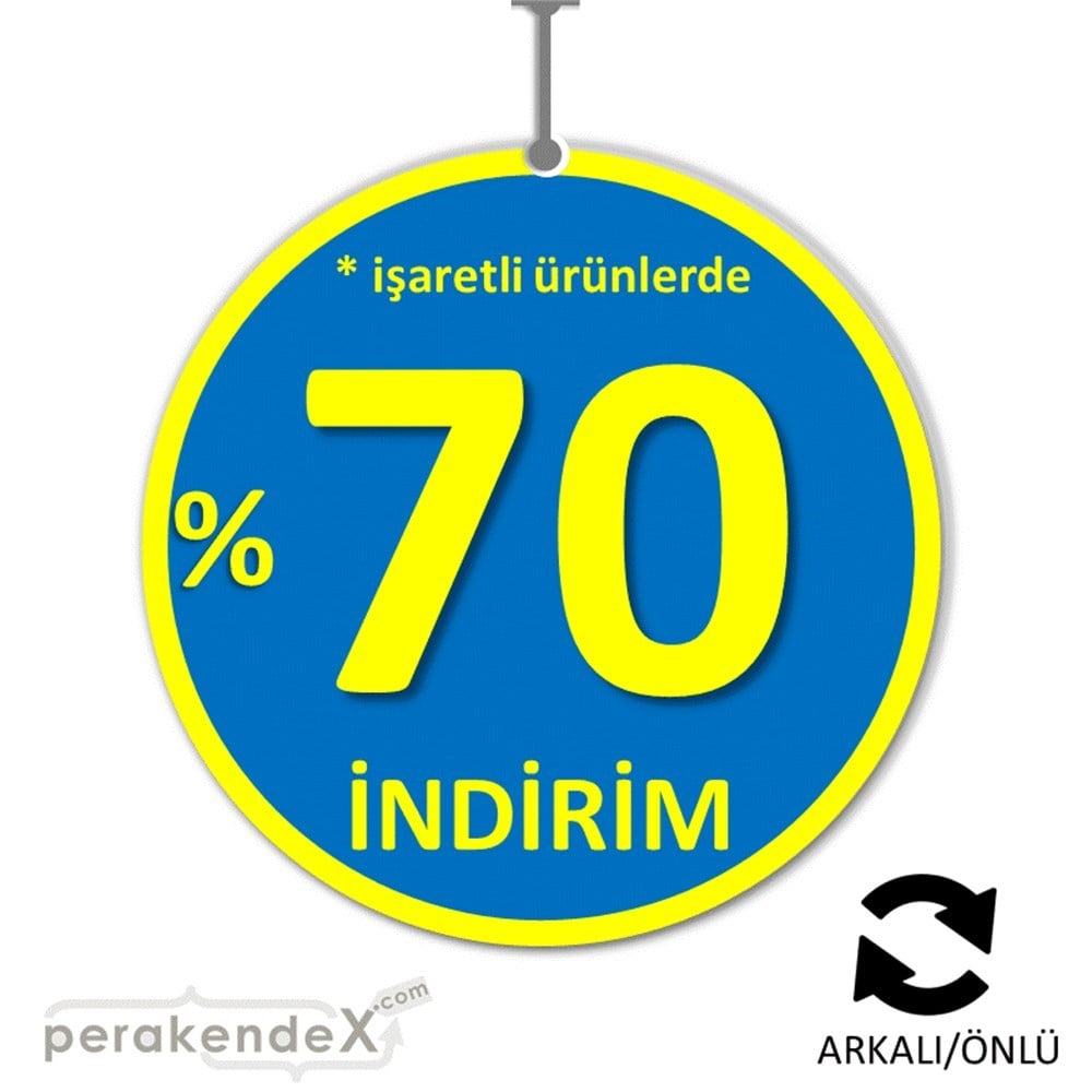 yüzde 70 indirim * işaretli ürünlerde DÖNKARTI -oval,çift yön baskı