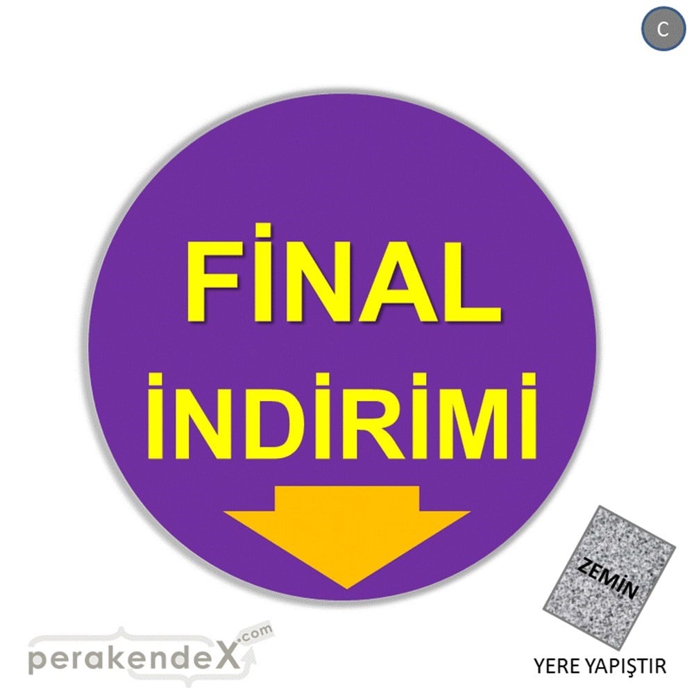 final indirimi YER ZEMİNE YAPIŞIR -oval,tek yön baskı