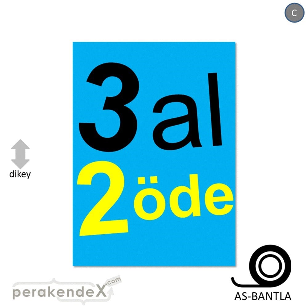 3 al 2 öde POSTERİ -dikdörtgen,tek yön baskı