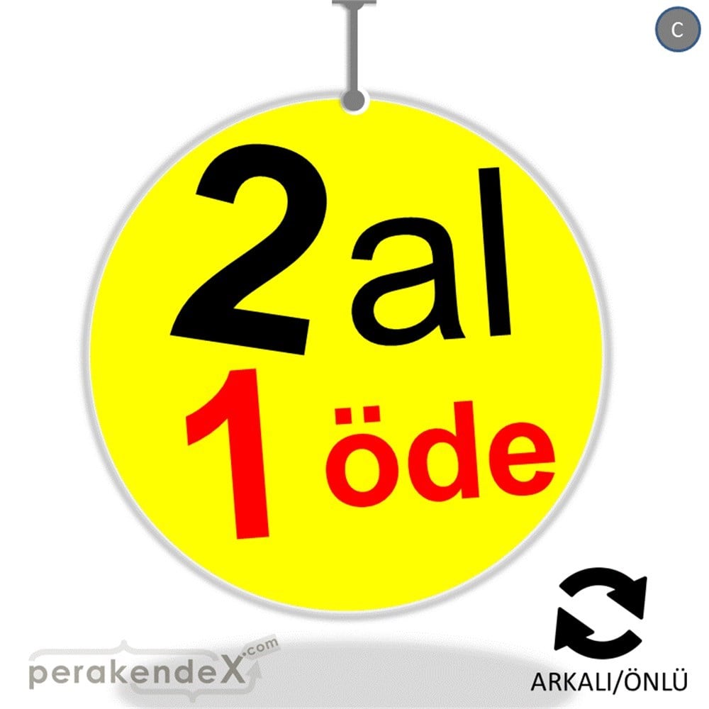 2 al 1 öde DÖNKARTI -oval,çift yön baskı