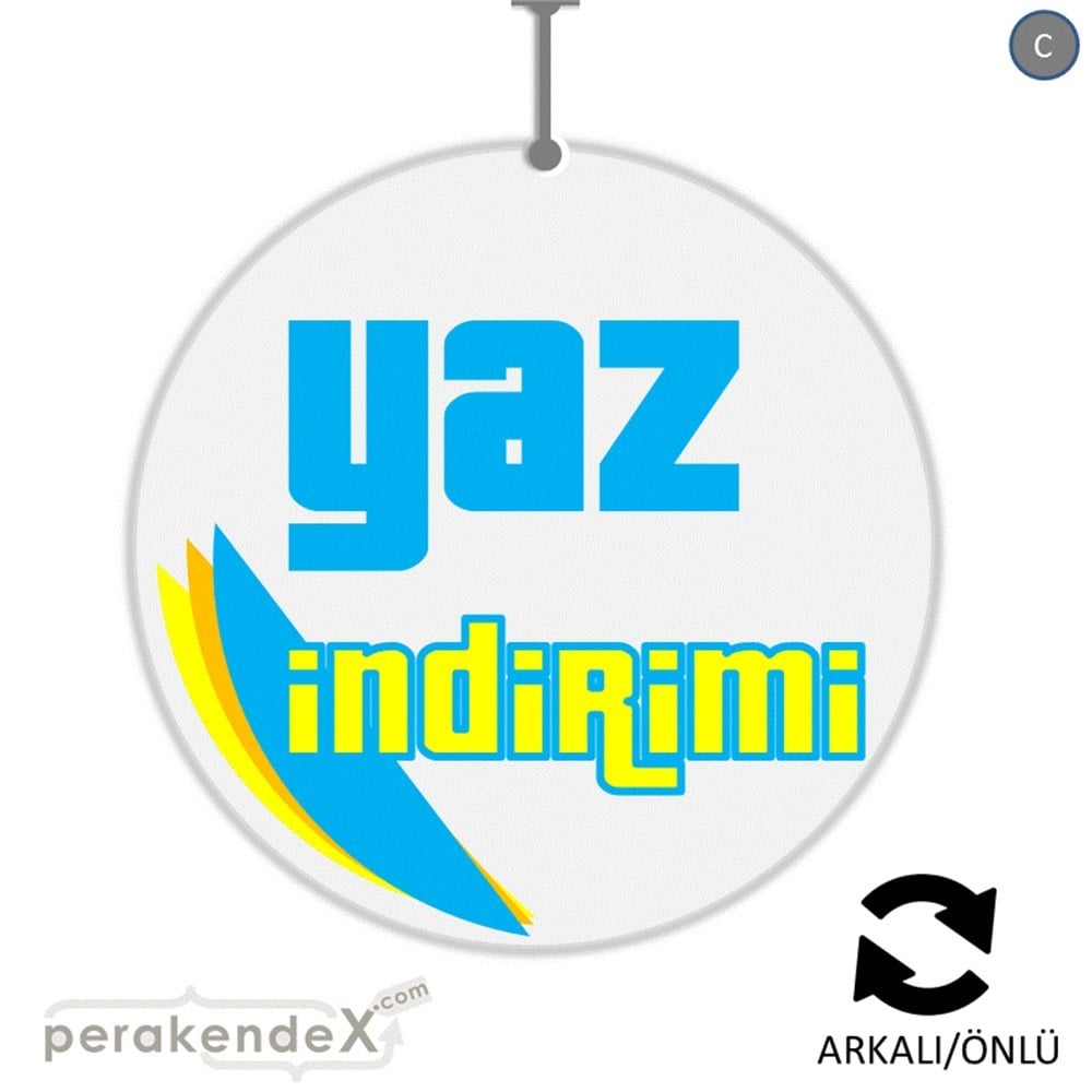 yaz indirimi DÖNKARTI -oval,çift yön baskı