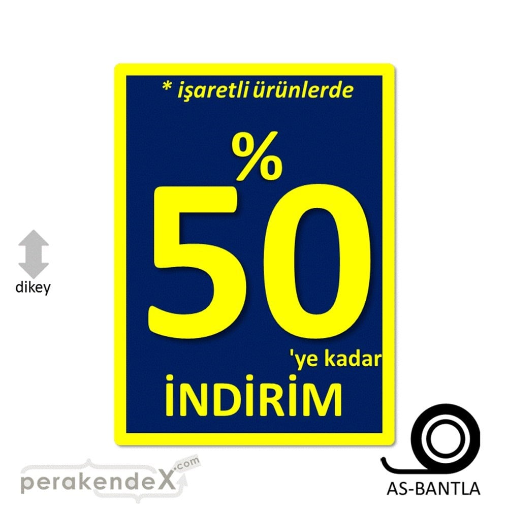 yüzde 50 ye varan indirim POSTERİ -dikdörtgen,tek yön baskı