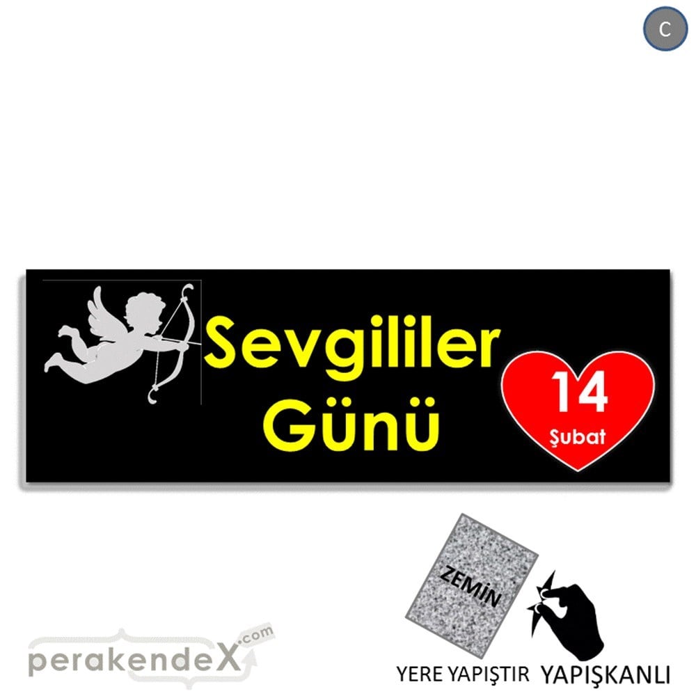 14 şubat sevgililer günü eros YER - ZEMİN FOLYO,  VİNİL (BANNER) -dikdörtgen,tek yön baskı