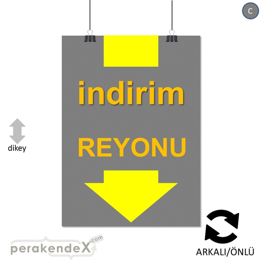indirim reyonu SERT PLASTİK POSTER -dikdörtgen,çift yön baskı