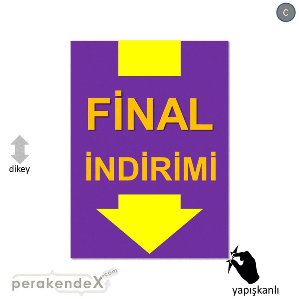 final indirimi CAMA YAPIŞAN FOLYO -dikdörtgen,tek yön baskı