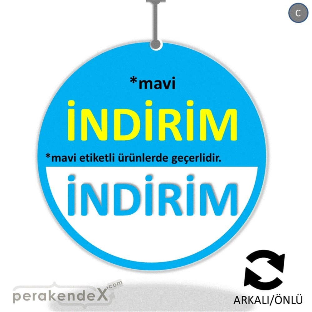 etiket rengine göre indirim DÖNKARTI -oval,çift yön baskı